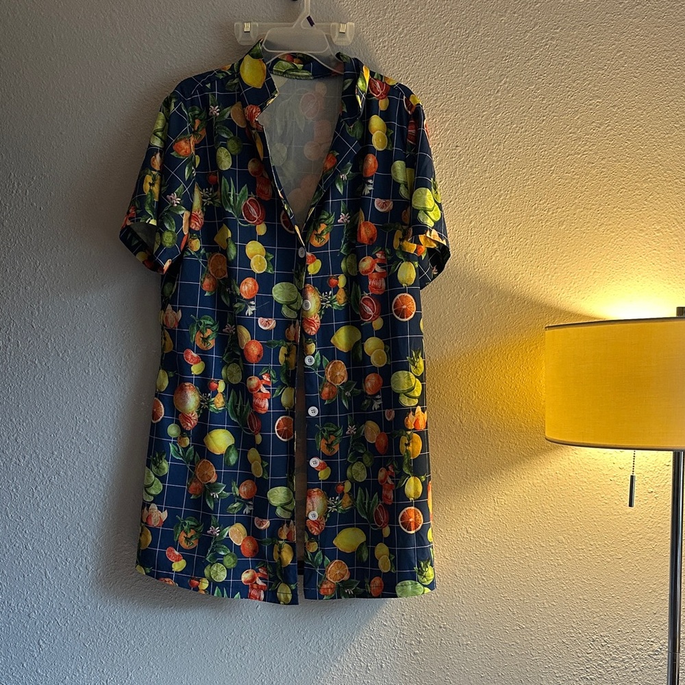 Fruit Print Short Sleeve Dress
